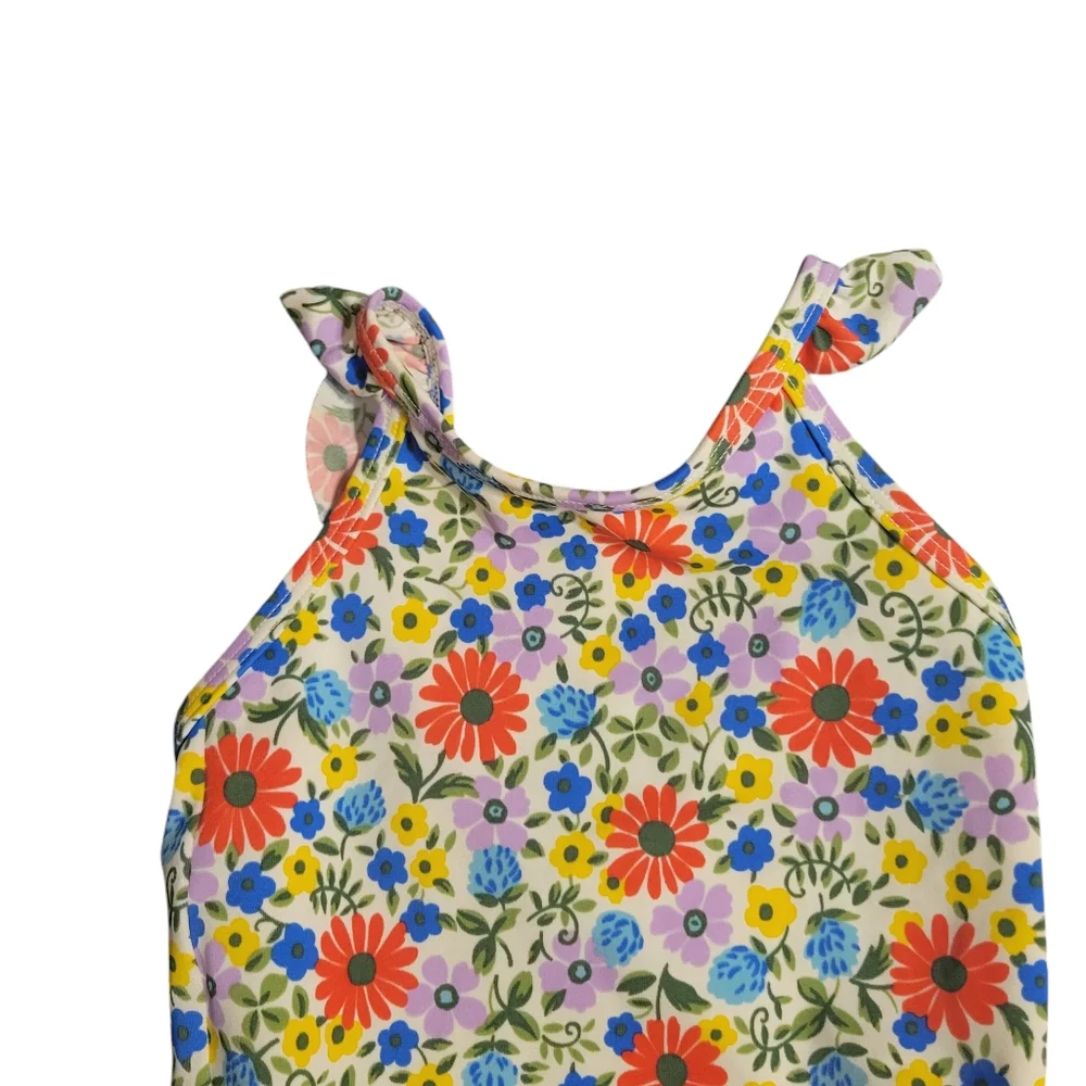 Baby Boden Floral Ruffle Swim Suit